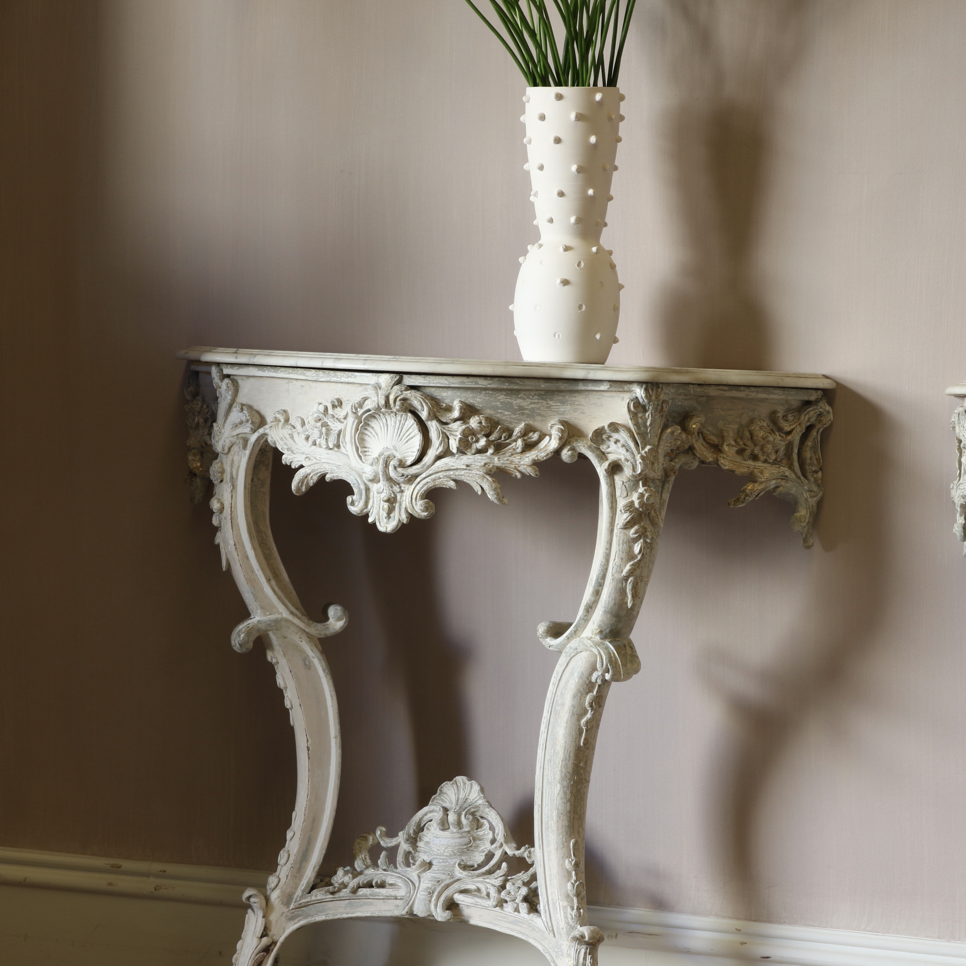 A Pair of Louis XV Consoles 